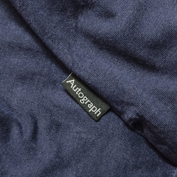 Autograph Navy Blue Pure Cotton Fullsleeve Men's T- Shirt - Picture 3 of 8